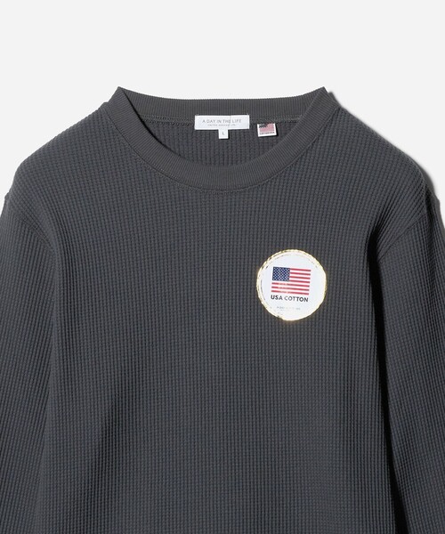 A DAY IN THE LIFE UNITED ARROWS(アデイインザライフユナイテッドアローズ)の「USAコットン 裏起毛 ワッフル カットソー<A DAY IN THE LIFE>(Tシャツ/カットソー・メンズ・ブラック/ライトグレー/ホワイト/ダークグレー・M/S/L)」の21枚目の写真