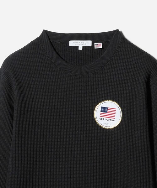 A DAY IN THE LIFE UNITED ARROWS(アデイインザライフユナイテッドアローズ)の「USAコットン 裏起毛 ワッフル カットソー<A DAY IN THE LIFE>(Tシャツ/カットソー・メンズ・ブラック/ライトグレー/ホワイト/ダークグレー・M/S/L)」の14枚目の写真