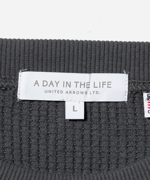 A DAY IN THE LIFE UNITED ARROWS(アデイインザライフユナイテッドアローズ)の「USAコットン 裏起毛 ワッフル カットソー<A DAY IN THE LIFE>(Tシャツ/カットソー・メンズ・ブラック/ライトグレー/ホワイト/ダークグレー・M/S/L)」の6枚目の写真