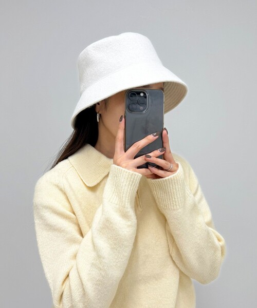 fredy emue(フレディエミュ)の「ステッチバスクハット(ハット・レディース・オフホワイト/ブラック・FREE)」の1枚目の写真