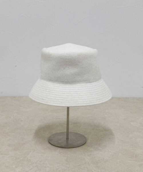 fredy emue(フレディエミュ)の「ステッチバスクハット(ハット・レディース・オフホワイト/ブラック・FREE)」の6枚目の写真