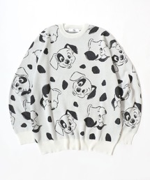 Disney（ディズニー）キャラクタージャガードニットセーター レディース/ミッキーマウス ミニーマウス 101匹わんちゃん おしゃれキャットマリー