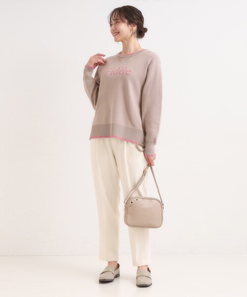 SHOO・LA・RUE（シューラルー）の「【洗濯機可/S-LL】美脚見え あったか裏起毛 テーパードパンツ（その他パンツ・レディース・ブラウン系/オフホワイト/ブラック/グレー系1/レッド系1・03/04/02/01）」の15枚目の写真