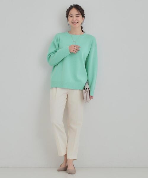 SHOO・LA・RUE（シューラルー）の「【洗濯機可/S-LL】美脚見え あったか裏起毛 テーパードパンツ（その他パンツ・レディース・ブラウン系/オフホワイト/ブラック/グレー系1/レッド系1・03/04/02/01）」の12枚目の写真