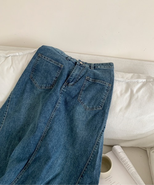 aimoha(アイモハ)の「ハイウエスト デニム ロングスカート(デニムスカート・レディース・ブラック/ブルー・MEDIUM/SMALL/LARGE)」の22枚目の写真