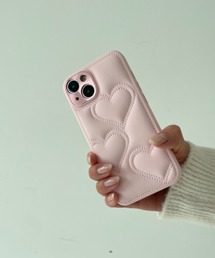 Loco Ocean(ロコオーシャン)のキルト ハート柄 / スマホカバー iPhoneケース ( 14 / 15 / 16 )(スマホケース/カバー)