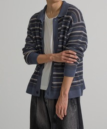 CITY TOKYO | 【CITY TOKYO/シティートーキョー】メッシュボーダーポロカーディガン(カーディガン/ボレロ)