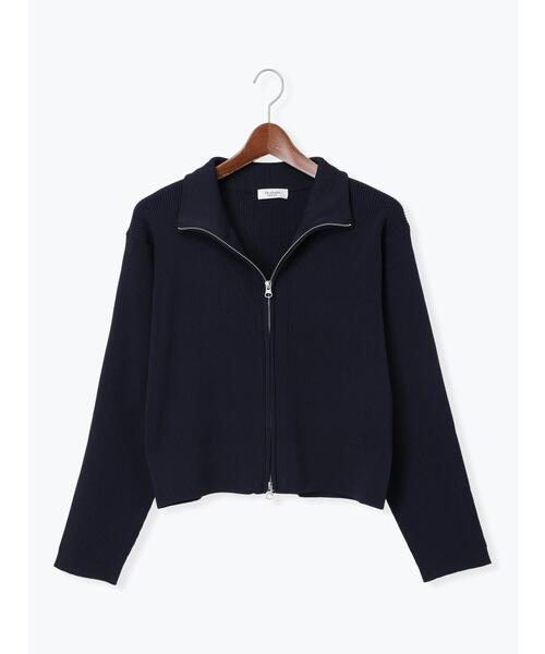 Te chichi TERRASSE（テチチテラス）の「Wジップハイネックリブカーディガン（カーディガン/ボレロ・レディース・ブラック/オフホワイト/ネイビー/ミント/レッド・F）」の4枚目の写真