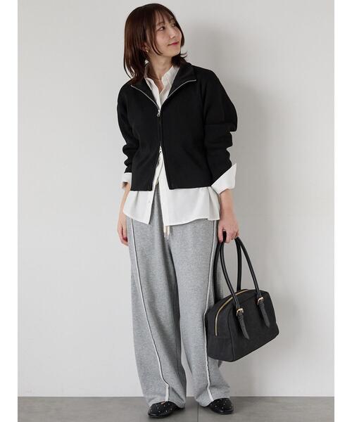 Te chichi TERRASSE（テチチテラス）の「Wジップハイネックリブカーディガン（カーディガン/ボレロ・レディース・ブラック/オフホワイト/ネイビー/ミント/レッド・F）」の10枚目の写真