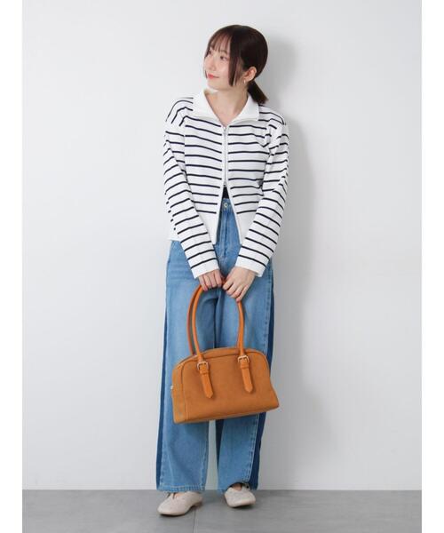 Te chichi TERRASSE（テチチテラス）の「Wジップハイネックリブカーディガン（カーディガン/ボレロ・レディース・ブラック/オフホワイト/ネイビー/ミント/レッド・F）」の12枚目の写真