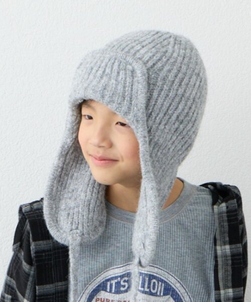 CIAOPANIC TYPY（チャオパニックティピー）の「【KIDS】耳付き2WAYニット帽（ニットキャップ/ビーニー・キッズ・ブラック/グレー/オフホワイト・ONE SIZE）」の6枚目の写真