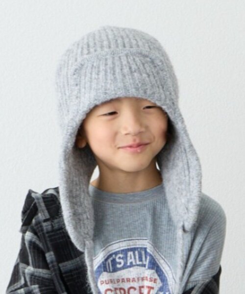 CIAOPANIC TYPY（チャオパニックティピー）の「【KIDS】耳付き2WAYニット帽（ニットキャップ/ビーニー・キッズ・ブラック/グレー/オフホワイト・ONE SIZE）」の7枚目の写真