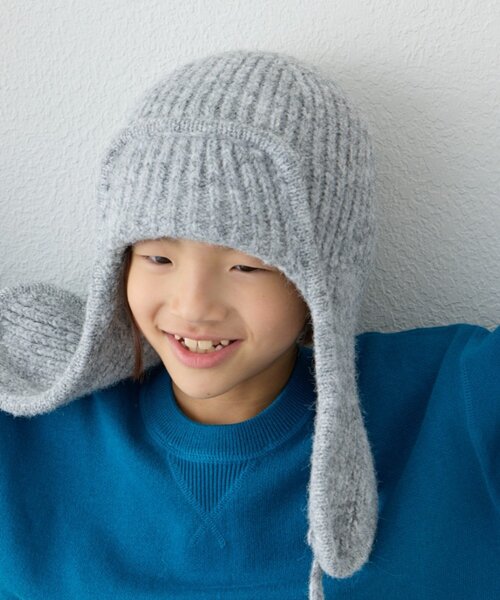 CIAOPANIC TYPY（チャオパニックティピー）の「【KIDS】耳付き2WAYニット帽（ニットキャップ/ビーニー・キッズ・ブラック/グレー/オフホワイト・ONE SIZE）」の8枚目の写真