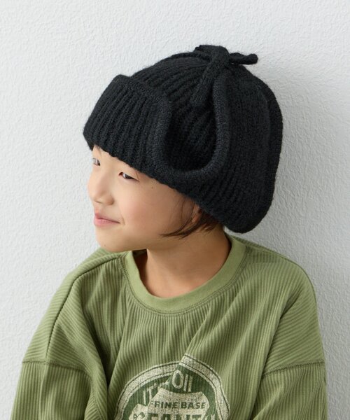 CIAOPANIC TYPY（チャオパニックティピー）の「【KIDS】耳付き2WAYニット帽（ニットキャップ/ビーニー・キッズ・ブラック/グレー/オフホワイト・ONE SIZE）」の12枚目の写真
