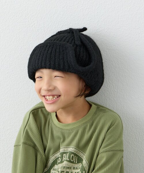 CIAOPANIC TYPY（チャオパニックティピー）の「【KIDS】耳付き2WAYニット帽（ニットキャップ/ビーニー・キッズ・ブラック/グレー/オフホワイト・ONE SIZE）」の13枚目の写真
