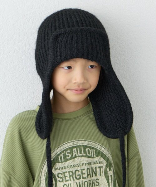 CIAOPANIC TYPY（チャオパニックティピー）の「【KIDS】耳付き2WAYニット帽（ニットキャップ/ビーニー・キッズ・ブラック/グレー/オフホワイト・ONE SIZE）」の14枚目の写真