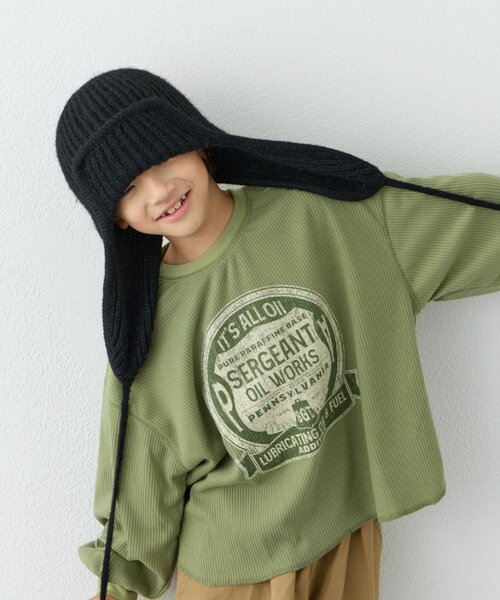 CIAOPANIC TYPY（チャオパニックティピー）の「【KIDS】耳付き2WAYニット帽（ニットキャップ/ビーニー・キッズ・ブラック/グレー/オフホワイト・ONE SIZE）」の15枚目の写真