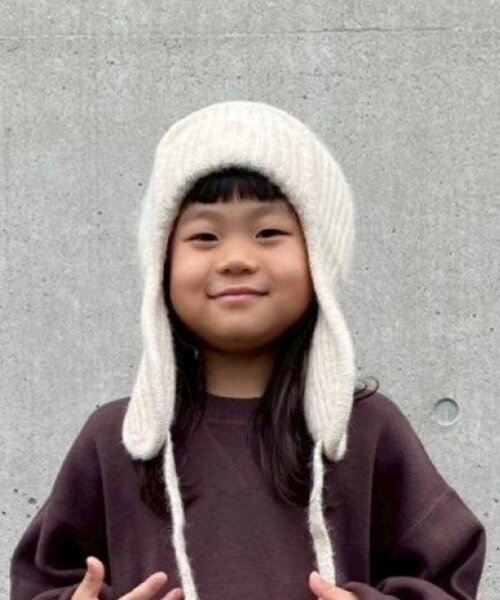 CIAOPANIC TYPY（チャオパニックティピー）の「【KIDS】耳付き2WAYニット帽（ニットキャップ/ビーニー・キッズ・ブラック/グレー/オフホワイト・ONE SIZE）」の17枚目の写真