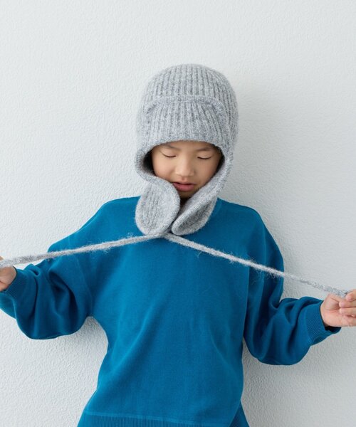 CIAOPANIC TYPY（チャオパニックティピー）の「【KIDS】耳付き2WAYニット帽（ニットキャップ/ビーニー・キッズ・ブラック/グレー/オフホワイト・ONE SIZE）」の22枚目の写真