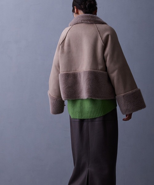 NICOLE white（ニコルホワイト）の「フェイクムートンブルゾン（ブルゾン・レディース・グレー/オフホワイト/ベージュ/モカ/チャコール・FREE）」の9枚目の写真