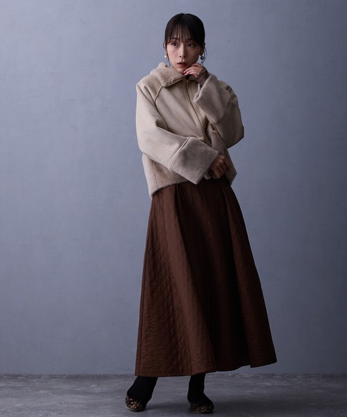 NICOLE white（ニコルホワイト）の「フェイクムートンブルゾン（ブルゾン・レディース・グレー/オフホワイト/ベージュ/モカ/チャコール・FREE）」の17枚目の写真