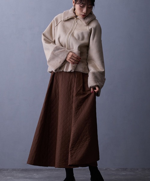 NICOLE white（ニコルホワイト）の「フェイクムートンブルゾン（ブルゾン・レディース・グレー/オフホワイト/ベージュ/モカ/チャコール・FREE）」の19枚目の写真