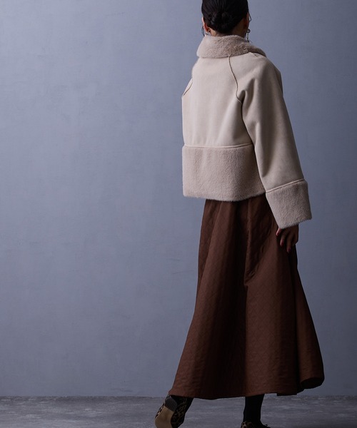 NICOLE white（ニコルホワイト）の「フェイクムートンブルゾン（ブルゾン・レディース・グレー/オフホワイト/ベージュ/モカ/チャコール・FREE）」の20枚目の写真