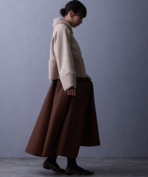 NICOLE white（ニコルホワイト）の「フェイクムートンブルゾン（ブルゾン・レディース・グレー/オフホワイト/ベージュ/モカ/チャコール・FREE）」の21枚目の写真