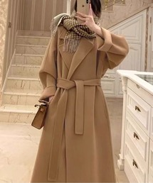 ウエストベルトロングチェスターコート