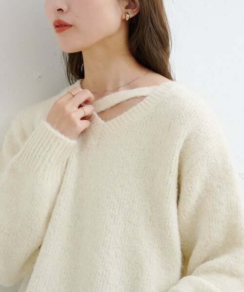 Kastane（カスタネ）の「【一部店舗限定/4色展開】B ブークレニットプルオーバー（ニット/セーター・レディース・アイボリー/グレー/グリーン/ブラウン・FREE）」の5枚目の写真