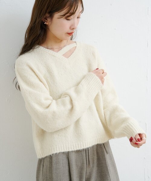 Kastane（カスタネ）の「【一部店舗限定/4色展開】B ブークレニットプルオーバー（ニット/セーター・レディース・アイボリー/グレー/グリーン/ブラウン・FREE）」の6枚目の写真