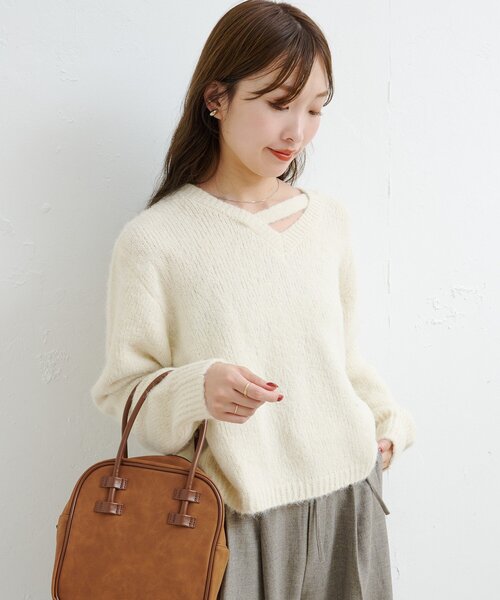 Kastane（カスタネ）の「【一部店舗限定/4色展開】B ブークレニットプルオーバー（ニット/セーター・レディース・アイボリー/グレー/グリーン/ブラウン・FREE）」の7枚目の写真
