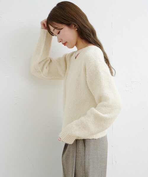 Kastane（カスタネ）の「【一部店舗限定/4色展開】B ブークレニットプルオーバー（ニット/セーター・レディース・アイボリー/グレー/グリーン/ブラウン・FREE）」の8枚目の写真