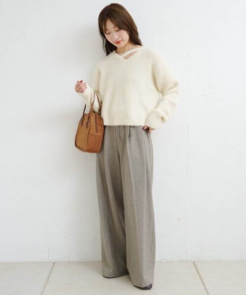 Kastane（カスタネ）の「【一部店舗限定/4色展開】B ブークレニットプルオーバー（ニット/セーター・レディース・アイボリー/グレー/グリーン/ブラウン・FREE）」の12枚目の写真