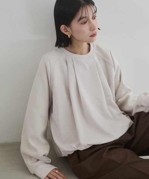 hunch(ハンチ)の「ベロアボンディング バルーンスウェット(スウェット・レディース・チャコール/アイボリー/ブラック・FREE)」の2枚目の写真