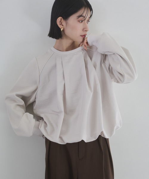 hunch(ハンチ)の「ベロアボンディング バルーンスウェット(スウェット・レディース・チャコール/アイボリー/ブラック・FREE)」の4枚目の写真