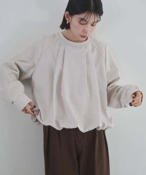 hunch(ハンチ)の「ベロアボンディング バルーンスウェット(スウェット・レディース・チャコール/アイボリー/ブラック・FREE)」の6枚目の写真