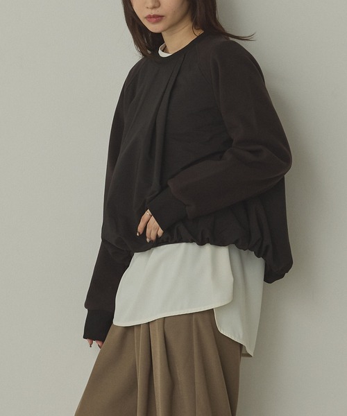 hunch(ハンチ)の「ベロアボンディング バルーンスウェット(スウェット・レディース・チャコール/アイボリー/ブラック・FREE)」の19枚目の写真