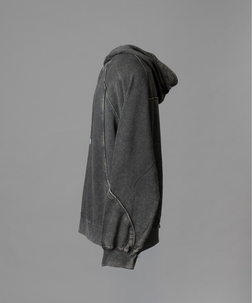 MAISON SPECIAL（メゾンスペシャル）の「《UNISEX》Cashmere Cotton Sweat Pullover Hoodie/カシミアコットン裏毛プルオーバーパーカー【MAISON SPECIAL/メゾンスペシャル】（パーカー・メンズ・グレー/ブラック・0/1/2）」の3枚目の写真