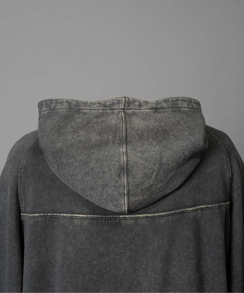 MAISON SPECIAL（メゾンスペシャル）の「《UNISEX》Cashmere Cotton Sweat Pullover Hoodie/カシミアコットン裏毛プルオーバーパーカー【MAISON SPECIAL/メゾンスペシャル】（パーカー・メンズ・グレー/ブラック・0/1/2）」の8枚目の写真