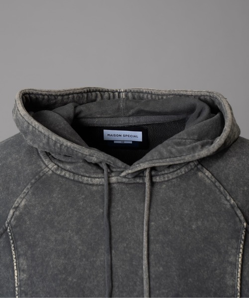 MAISON SPECIAL（メゾンスペシャル）の「《UNISEX》Cashmere Cotton Sweat Pullover Hoodie/カシミアコットン裏毛プルオーバーパーカー【MAISON SPECIAL/メゾンスペシャル】（パーカー・メンズ・グレー/ブラック・0/1/2）」の5枚目の写真