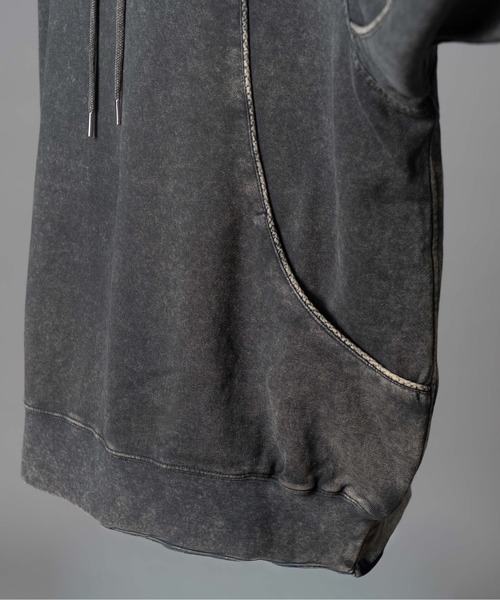 MAISON SPECIAL（メゾンスペシャル）の「《UNISEX》Cashmere Cotton Sweat Pullover Hoodie/カシミアコットン裏毛プルオーバーパーカー【MAISON SPECIAL/メゾンスペシャル】（パーカー・メンズ・グレー/ブラック・0/1/2）」の6枚目の写真