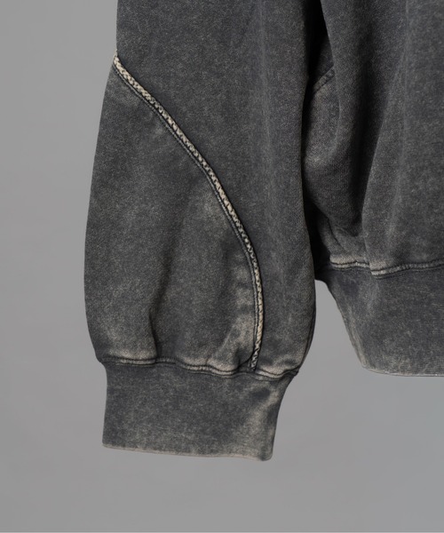 MAISON SPECIAL（メゾンスペシャル）の「《UNISEX》Cashmere Cotton Sweat Pullover Hoodie/カシミアコットン裏毛プルオーバーパーカー【MAISON SPECIAL/メゾンスペシャル】（パーカー・メンズ・グレー/ブラック・0/1/2）」の7枚目の写真