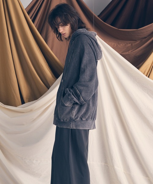 MAISON SPECIAL（メゾンスペシャル）の「《UNISEX》Cashmere Cotton Sweat Pullover Hoodie/カシミアコットン裏毛プルオーバーパーカー【MAISON SPECIAL/メゾンスペシャル】（パーカー・メンズ・グレー/ブラック・0/1/2）」の21枚目の写真