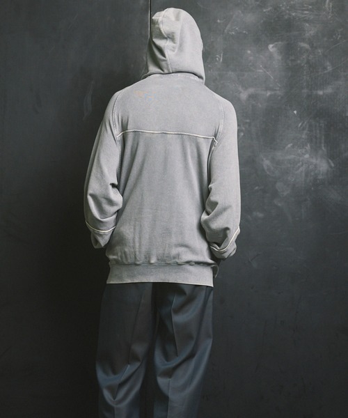 MAISON SPECIAL（メゾンスペシャル）の「《UNISEX》Cashmere Cotton Sweat Pullover Hoodie/カシミアコットン裏毛プルオーバーパーカー【MAISON SPECIAL/メゾンスペシャル】（パーカー・メンズ・グレー/ブラック・0/1/2）」の13枚目の写真