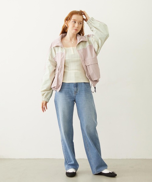 MILKFED.(ミルクフェド)の「HENLEY NECK S/S TOP(Tシャツ/カットソー・レディース・オフホワイト/ライトピンク/ブラック・ONE SIZE)」の8枚目の写真