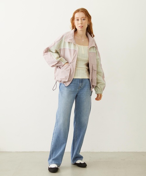 MILKFED.(ミルクフェド)の「HENLEY NECK S/S TOP(Tシャツ/カットソー・レディース・オフホワイト/ライトピンク/ブラック・ONE SIZE)」の9枚目の写真