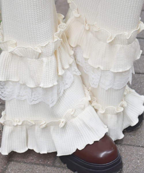 axes femme(アクシーズファム)の「フリル×レースワッフルパンツ(その他パンツ・レディース・ホワイト/ブラック・FREE)」の3枚目の写真