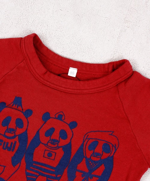 JIPPON（ジポン）の「【JIPPON/日本製】パンダプリントトレーナー（スウェット・キッズ・レッド/オフホワイト/ライトグリーン/杢グレー・80/90/95/100/110/120/130/140）」の18枚目の写真
