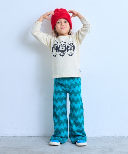 JIPPON（ジポン）の「【JIPPON/日本製】パンダプリントトレーナー（スウェット・キッズ・レッド/オフホワイト/ライトグリーン/杢グレー・80/90/95/100/110/120/130/140）」の12枚目の写真